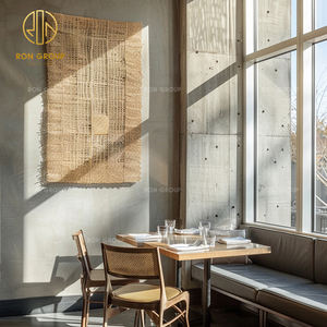 Juego de muebles de mesa y silla de restaurante de hotel para cafetería comercial curvada de terciopelo de madera marrón vintage - Product Image 6