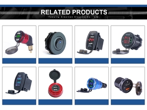 Marine IP65 QC3.0 Accesorio de la toma de corriente de salida de 12-24V <span class=keywords><strong>2</strong></span>.1A con interruptor de encendido-apagado y medidor de voltaje Cargador de coche USB - Product Image 6
