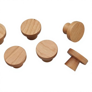 Juego de tiradores y pomos de madera hechos a mano, diseño moderno redondo, ligeros, para decoración de gabinetes de cocina, entrada, interior/exterior - Product Image 6