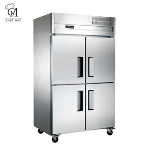 Hotel comercial industrial quatro portas geladeira 4 portas vertical upright refrigerador profundo congelador preço