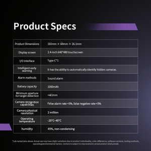 <span class=keywords><strong>D</strong></span>étecteur <span class=keywords><strong>professionnel</strong></span> de caméras espions IA pour hôtels, salles de réunion, bureaux – Équipement de <span class=keywords><strong>d</strong></span>étection de sécurité et de confidentialité commerciale - Product Image 6