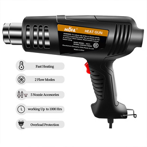 Temperatura Variable ajustable BAJA/ALTA Velocidad <span class=keywords><strong>de</strong></span> flujo <span class=keywords><strong>de</strong></span> aire Potencia <span class=keywords><strong>2000</strong></span> <span class=keywords><strong>Watts</strong></span> <span class=keywords><strong>Pistola</strong></span> <span class=keywords><strong>de</strong></span> <span class=keywords><strong>calor</strong></span> <span class=keywords><strong>Pistola</strong></span> <span class=keywords><strong>de</strong></span> aire caliente para envoltura <span class=keywords><strong>de</strong></span> automóvil - Product Image 5