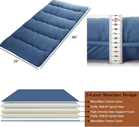 Colchón Japonés para Piso, Futón, Colchoneta Gruesa de Tatami, Colchón Portátil para Dormir, Cama de Piso Tamaño Completo, Tamaño Individual, Cómodo