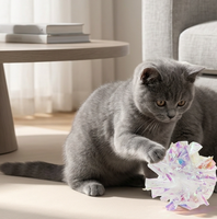 Bola Kertas Berbunyi untuk Kucing, Tahan Air, Penggunaan Dalam Ruangan, Penghilang Kebosanan, Grosir, Hiburan Anak Kucing, Mainan Hewan Peliharaan Plastik Warna-warni