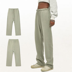 Pantalones de chándal modernos lisos en blanco para hombre, ropa de calle informal de algodón y poliéster, pantalones para correr - Product Image 3
