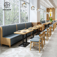 Meubles de restaurant d'hôtel de luxe, tables et chaises en bois, ensembles de restaurant de café, canapés de café, bancs, sièges de restaurant, banquettes de restaurant