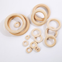 Custom Natural Wood Rings,Unfinished Solid Wooden Rings Circles Without Paint for Craft, Ring Pendant and Connectors Jewelry