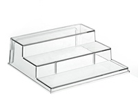 Présentoir en acrylique à 3 niveaux pour support à cupcakes, étagère à parfum, organisateur, figurine et présentoir sans installation, présentoir de table transparent