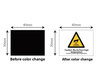 Autocollant thermochromique réversible d'avertissement de surface chaude, noir et rouge, sensible à la chaleur, étanche, résistant à la chaleur, étiquette de température