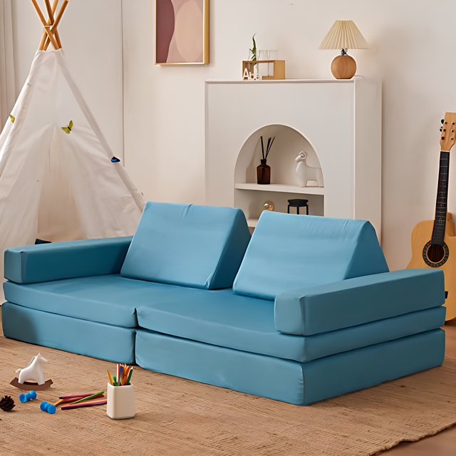 Kids Modular Foam Educational Sofa Set-Customizable Playroom School Play Equipment with Creative Imaginative Play Features