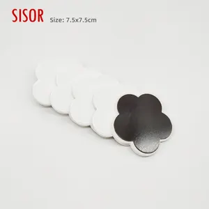 DIY custom wholesale Petal molding blank Sublimation decoration white printed ceramic refrigerator tile with soft magnetic