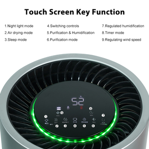Purificateur d'air intelligent de haute qualité pour la maison et le bureau, avec commande tactile, réglage automatique de la vitesse du ventilateur et humidificateur - Product Image 3