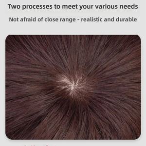 Perruque de tête complète aux cheveux courts d'apparence naturelle pour les femmes d'âge moyen et les personnes âgées, cheveux bouclés courts, couverture complète de la tête - Product Image 5