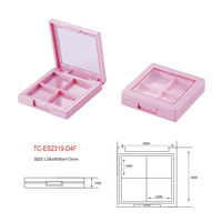 Boîte compacte carrée personnalisable vide en plastique pour fards à paupières et blush, fabriquée avec des matériaux recyclés pour l'emballage cosmétique