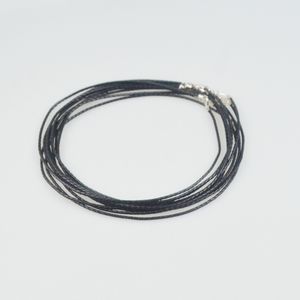 สายหนังวัวแท้สีดำขนาด2มม. จากประเทศจีนพร้อม925สเตอร์ลิงสายสร้อยคอจี้เครื่องประดับ - Product Image 4