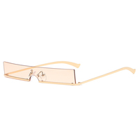 Lunettes de soleil UV400 sans monture pour homme et femme, rectangulaires, à verres jaunes et bruns, tendance, vente en gros,