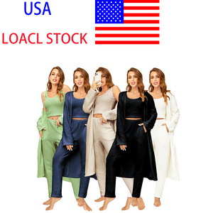 Kadın pijama seti 3 in 1 uzun kollu pijama seti kış boş pijama kadınlar için Set - Product Image 3