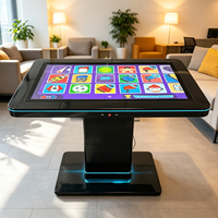 Table de jeu interactive capacitive multi-touch en forme de T de 43 pouces, personnalisable, étanche avec chargeur sans fil