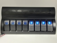 Panneau de commutation à 8 voies de haute qualité avec interrupteur à bascule et indicateur LED rouge et bleu, disjoncteur pour applications marines et automobiles
