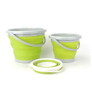 10l round silicone folding bucket collapsible plastic bucket eco-friendly stocked for fishing cleaning and watering