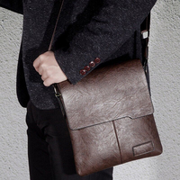 Tas Selempang Bisnis China Klasik Fashion Kulit PU Hitam Dompet Messenger Pria Tas Selempang Tas Tangan Set