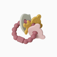Bracelet de dentition en silicone pour bébé, jouet à mâcher apaisant pour nourrissons, bracelet-clé en silicone, anneau de dentition pour bébés