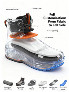 Chaussures à crampons personnalisées <span class=keywords><strong>en</strong></span> feutre pour la pêche à la pataugeoire Semelles <span class=keywords><strong>en</strong></span> feutre Rocks Bottes d'eau de <span class=keywords><strong>mer</strong></span> à séchage rapide - Product Image 3