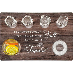 9.8 "L 7.1" W 0.4 "H 13" L 8.7 "W 0.4" H Planche à tequila rectangulaire de dimension appropriée avec bord de sel pour l'Espagne <span class=keywords><strong>Jim</strong></span> <span class=keywords><strong>Beam</strong></span> John Begg - Product Image 5