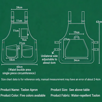 Tablier en Taslon avec logo personnalisé, idéal pour la restauration, les restaurants et les cafés, imperméable et résistant aux taches, avec bretelles, pour usage professionnel.