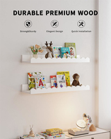 Lot de 4 étagères flottantes Montessori blanches en bois festonné, étagères murales pour livres, décoration de chambre d'enfant