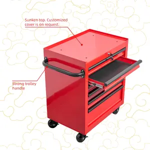 26 Inch Tool Cart On Wheels 6 Drawers Tool Chest Workshop Garage Rolling Tool Cart Cabinet With Handle