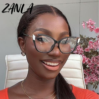 Monture de lunettes transparente œil de chat léopard pour femme, anti-lumière bleue, en TR90, modèle 2026