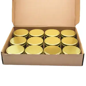 Wholesale Candle Tin Metal Container Rose Gold Matte White Black Empty Round 2oz 4oz 6oz 8oz Candle Tin Can