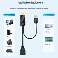 Cable HDMI a DP 4K 60Hz con Cable de Alimentación USB para PC, Laptop, PS5, Xbox, Adaptador de Cable Convertidor HDMI Macho a DP Hembra