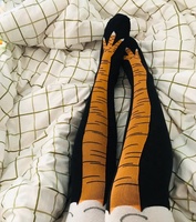 Chaussettes originales en forme de cuisse de poulet pour femmes et unisexe, chaussettes hautes amusantes en gros