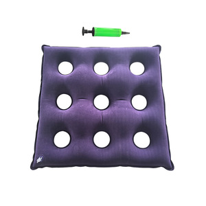 Square 9-Hole Breathable Flocked Chair Cushion <b>For</b> Bedsores Office Seat Hemorrhoids Relief Dark Blue - Product Image 1