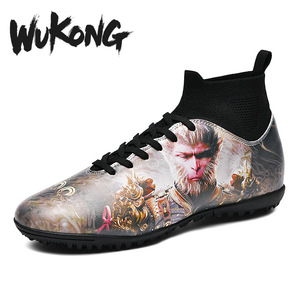 Zapatos de Fútbol Wukong para Hombre, Parte Superior Sintética, Forro de Malla, Suela de Goma, Estampado de Mono Rojo, Tacos de Fútbol para Uso en Exteriores de Verano - Product Image 4
