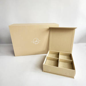 Impressão pacote creme cinza linho caixa fotógrafo presente 4*6 5x7 foto linho impressões segurando caixa para vidro USB flash drive - Product Image 2