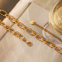 MW Venta al por mayor 18K PVD Chapado en oro Joyería personalizada Collar de cadena en espiral Collar de cadena con clip de papel de acero inoxidable para mujer