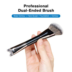 Pinceau de maquillage contour double-tête végétalien de haute qualité, multifonctionnel, pour sculpter le nez et les yeux en U, pour la vente en gros - Product Image 6