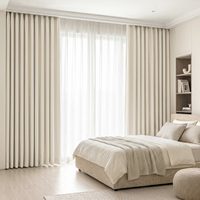 Gorden Mewah Solid ZSTARR untuk Ruang Tamu, Tirai Beige untuk Kamar Tidur, Perlengkapan Jendela Custom, Sepasang Gorden