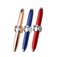 Vente à chaud Fidget Spinner Stylo à bille en métal anti-stress avec lumière LED Stylos gel avec logo Stylos personnalisés pour offrir en cadeau