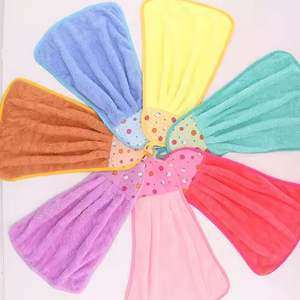 Serviette de cuisine et de salle de bain absorbante, épaisse, tissée, à séchage rapide, avec boucle de suspension, en velours corail, écologique et antimicrobienne - Product Image 2