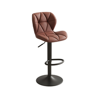 Prix de gros chaise de tabouret de bar moderne de luxe réglable en hauteur avec dossier haut en cuir pu