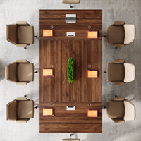 Table de conférence Tribesigns de 8 pieds pour 10 personnes, table de réunion de 94,5 pouces de large avec 2 passe-câbles