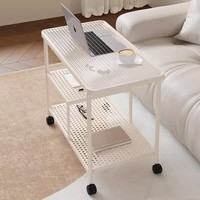Table d'appoint en verre de haute qualité pour petit salon, table basse mobile pour coin canapé avec roulettes