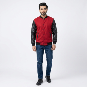Custom Chenille Patches Streetwear <b>Baseball</b> <b>Jacket</b> Internal Zipper PU Sleeve Leather Varsity <b>Jackets</b> <b>For</b> <b>Men</b> Winter <b>Jacket</b> - Product Image 1
