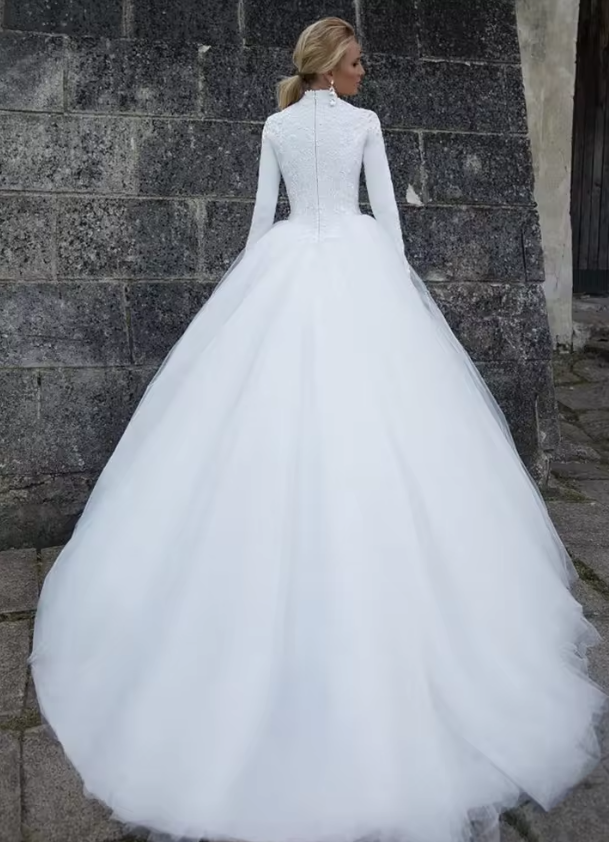 white wedding dress for hijab