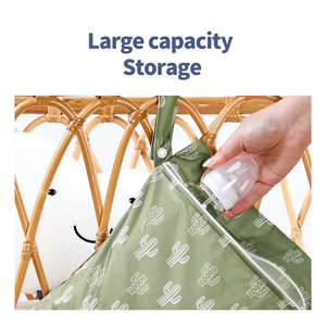 Sac de rangement suspendu portable 28*36CM imperméable avec impression de logo personnalisé pour maillot de bain, sac de voyage, sac à linge, sac à couches, sac à affaires humides - 1 pièce - Product Image 4