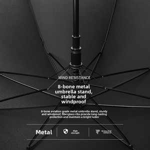 Logo personalizzato all'ingrosso grande ombrello pubblicitario con manico lungo dritto Design classico per hotel e regali - Product Image 3